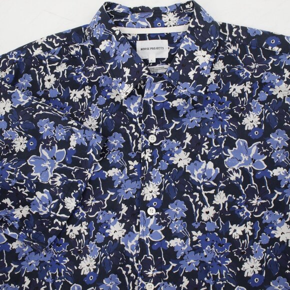 Norse Projects Shirt Men's Large Short Sleeve Floral Carsten Liberty Print loop - Picture 1 of 12